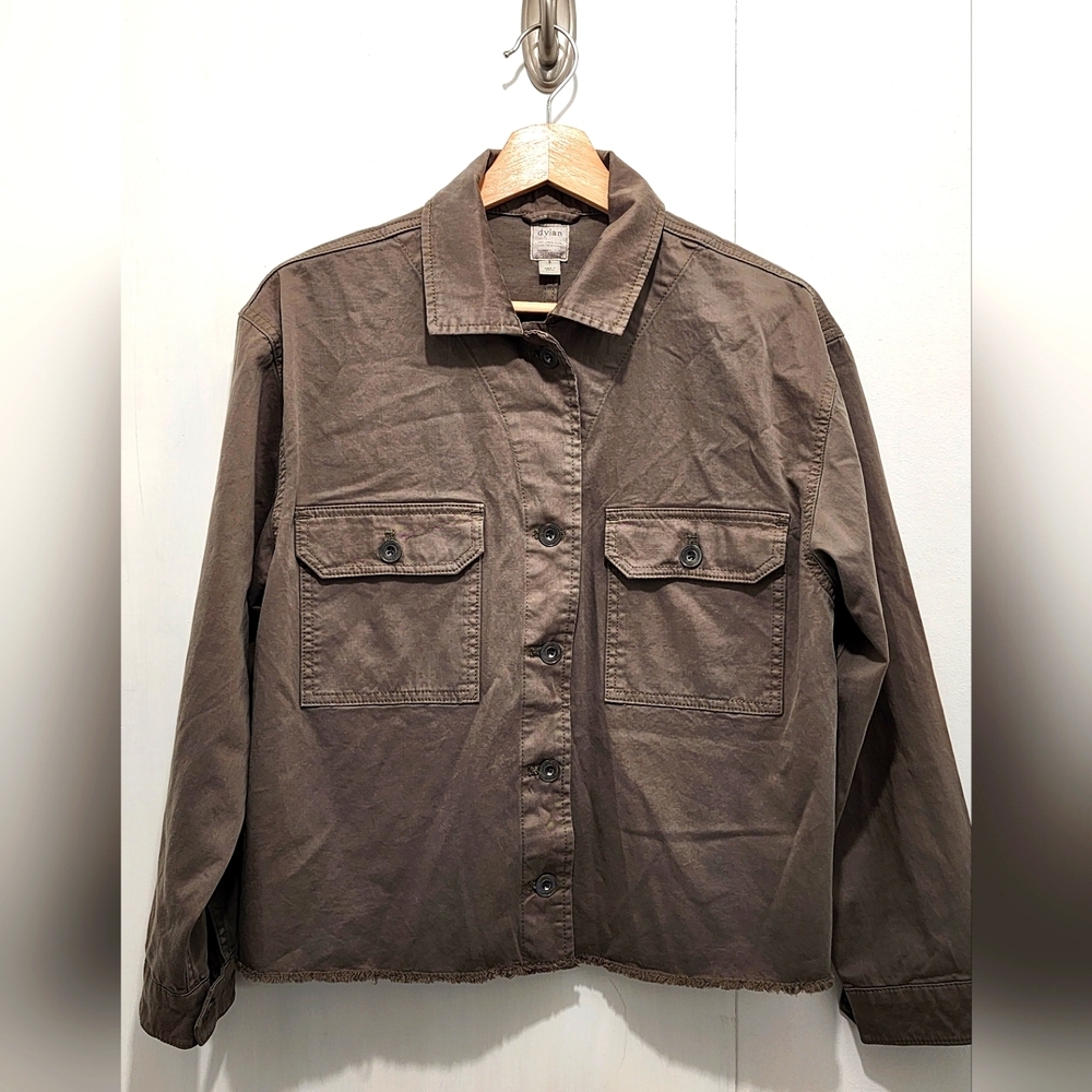 Dylan Cotton Linen Jacket Olive Green Women's Size Small‎ NWOT